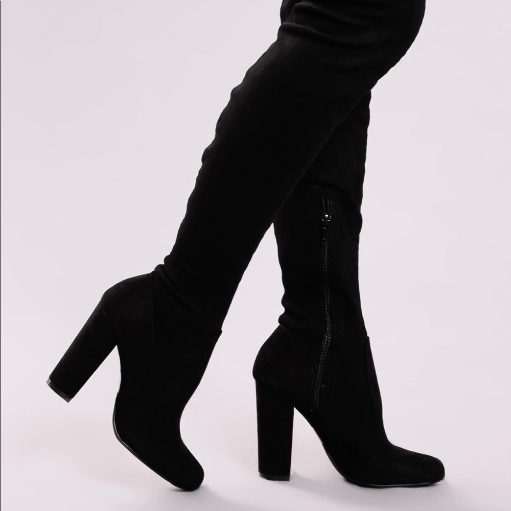 Fashion Nova Black Thigh High Boots
